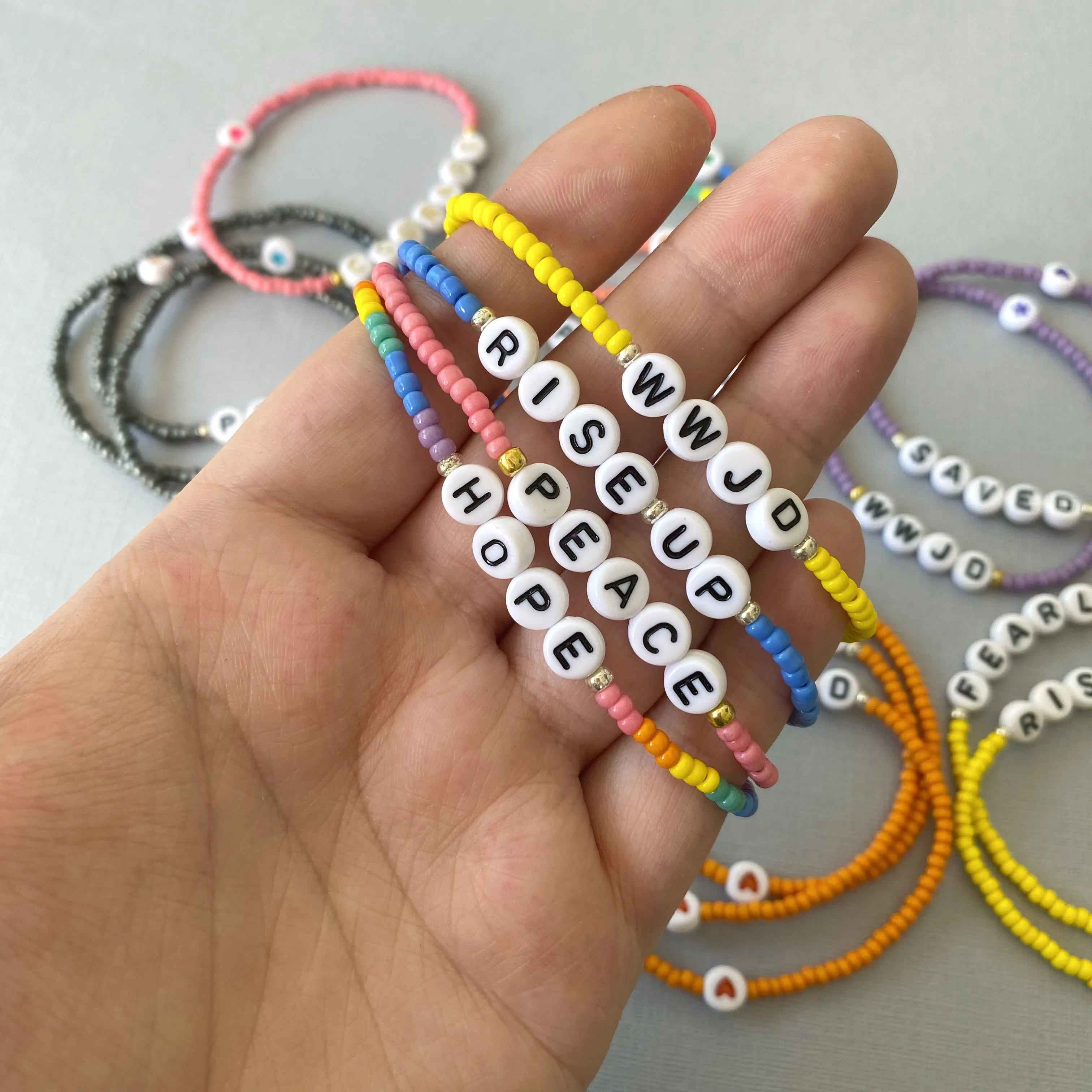 SIZE MEDIUM (7") | Ready-To-Ship Colourful Bead Bracelets