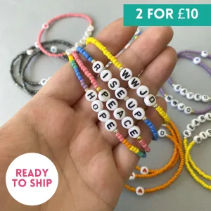 SIZE MEDIUM (7") | Ready-To-Ship Colourful Bead Bracelets