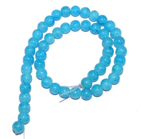 Sky Blue Spherical Jade Glass Beads