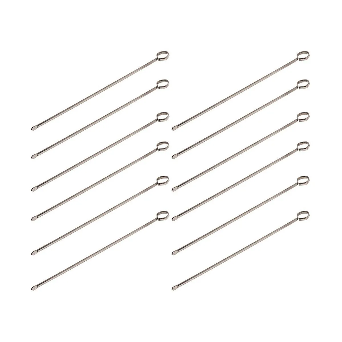 Stainless Steel Long Skewer w/ Oval Blade, 8", Pack of 12