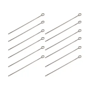 Stainless Steel Long Skewer w/ Oval Blade, 8", Pack of 12
