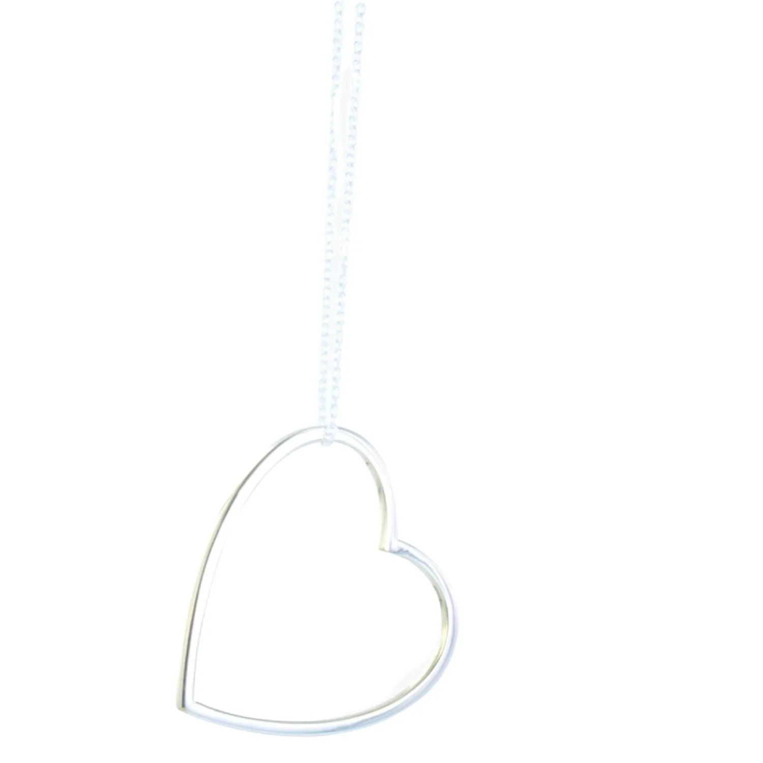 Sterling Silver Shadow Heart Necklace
