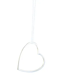 Sterling Silver Shadow Heart Necklace