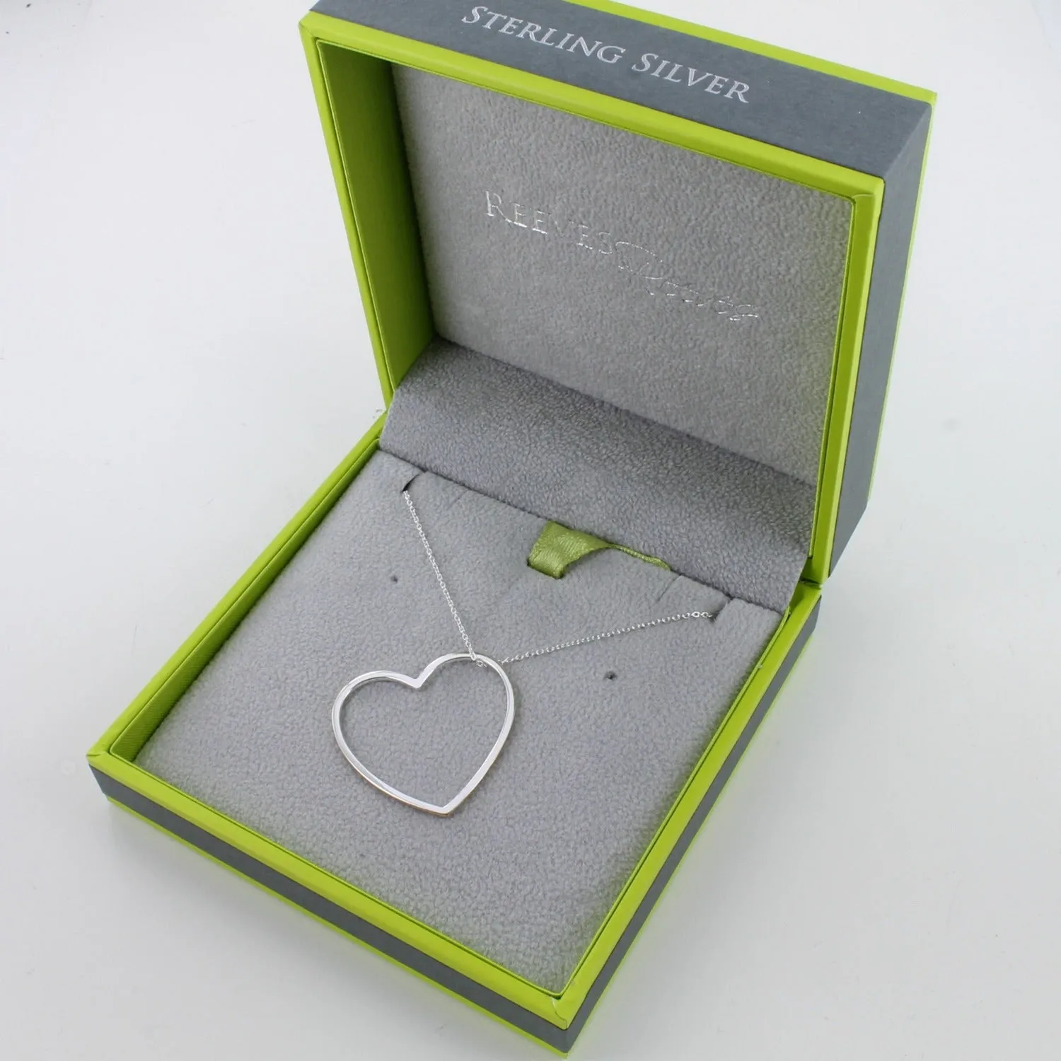Sterling Silver Shadow Heart Necklace
