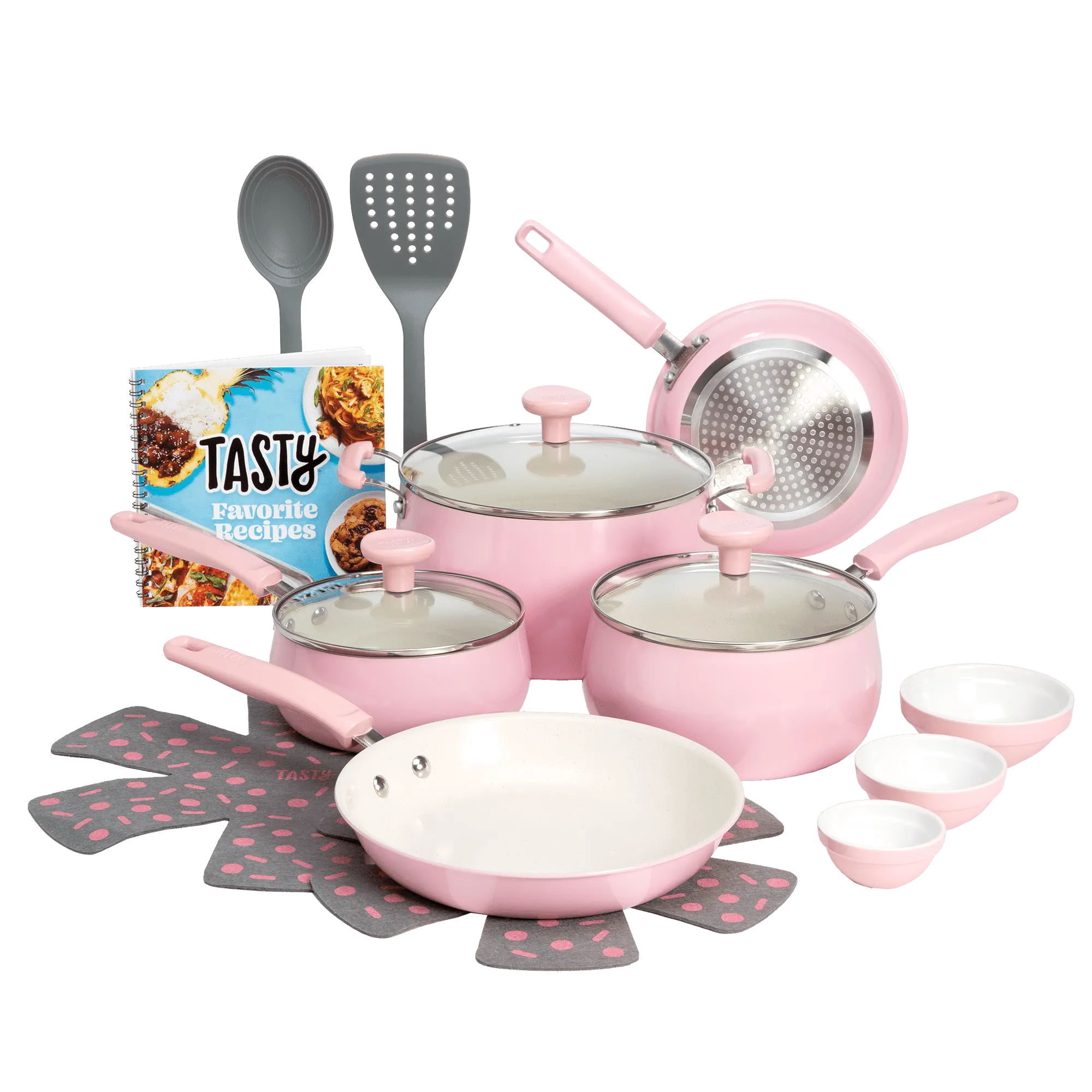 Tasty Clean Ceramic 16 Piece Non-Stick Aluminum Cookware Set, Slate Blue
