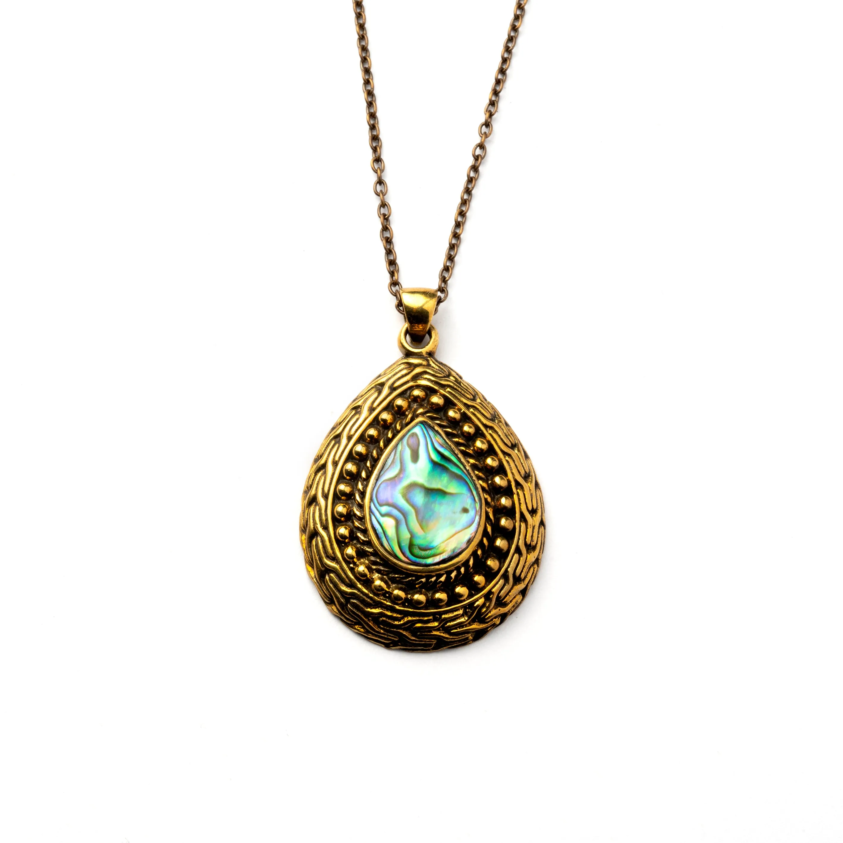 Teardrop Pendant with Abalone