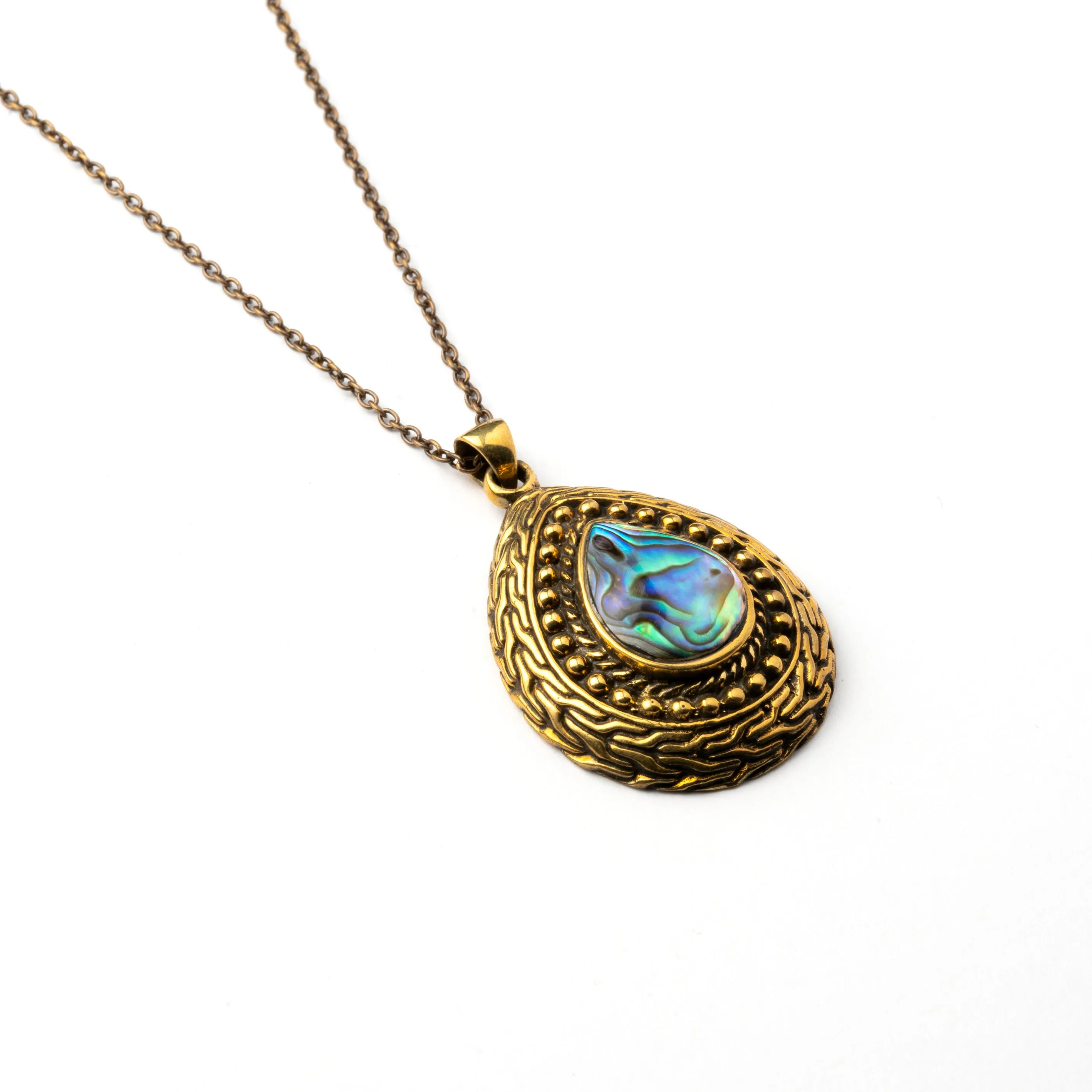 Teardrop Pendant with Abalone