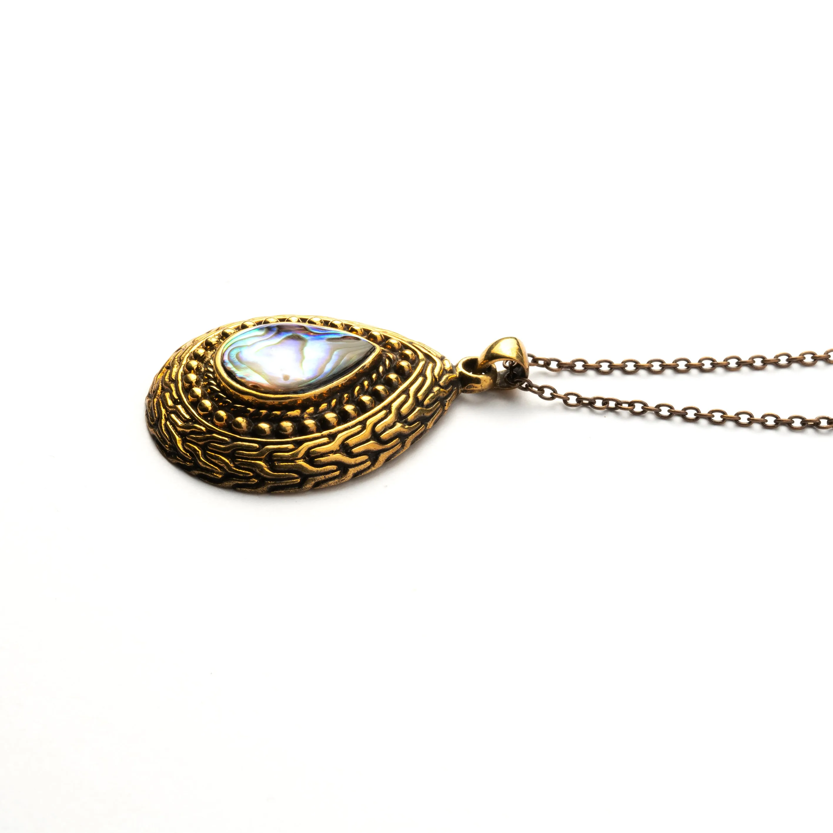 Teardrop Pendant with Abalone