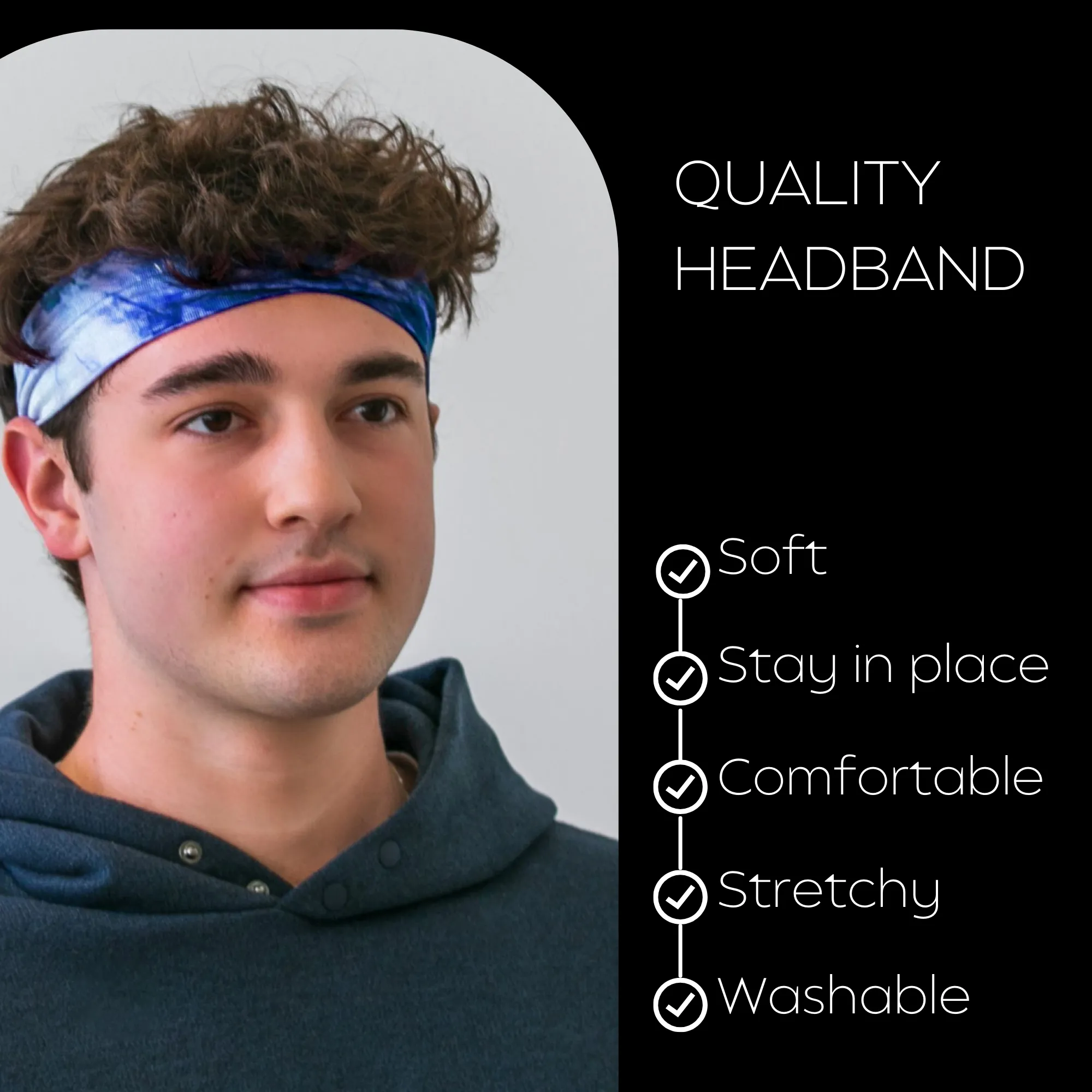 Tie-Dye Blue Cotton Headband