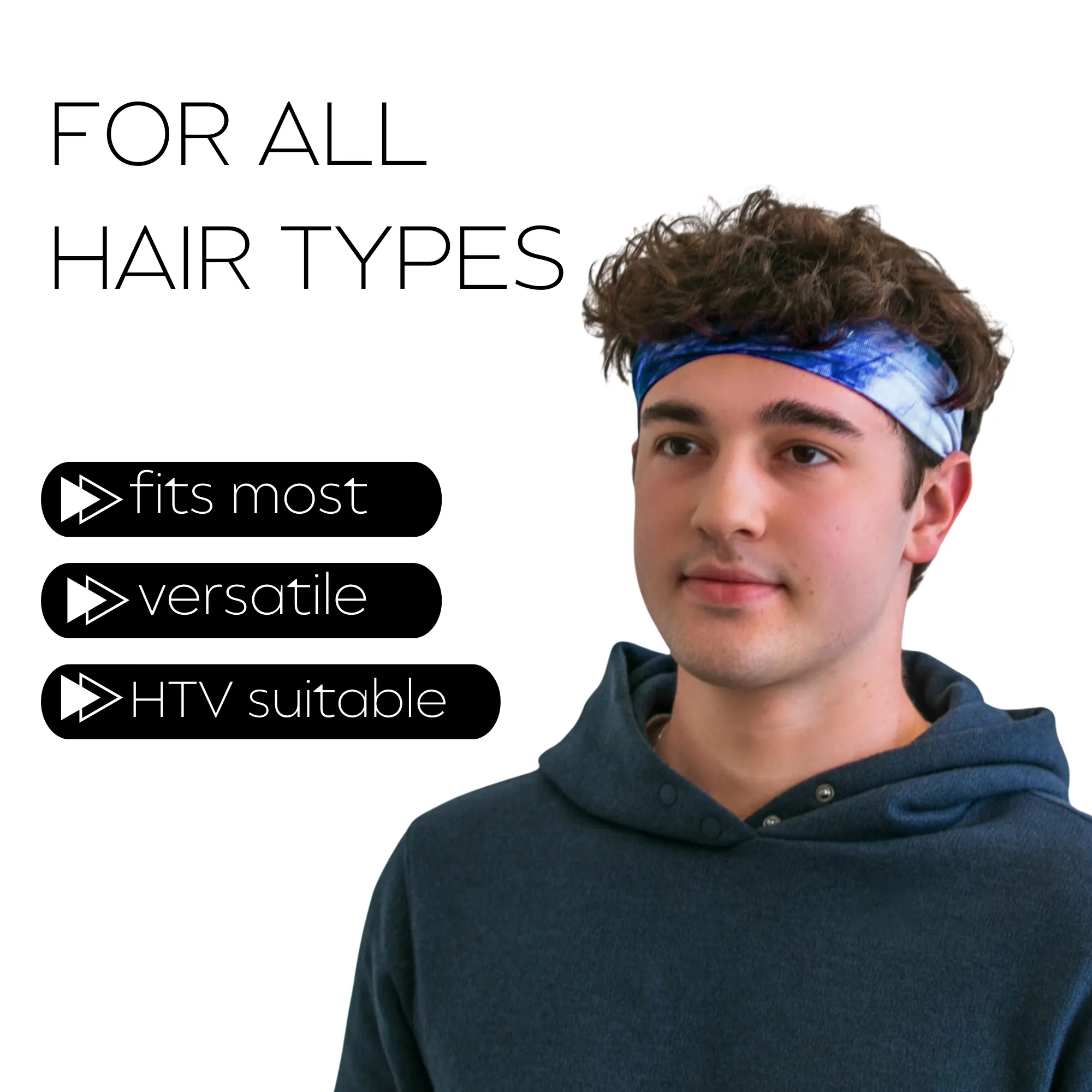 Tie-Dye Blue Cotton Headband