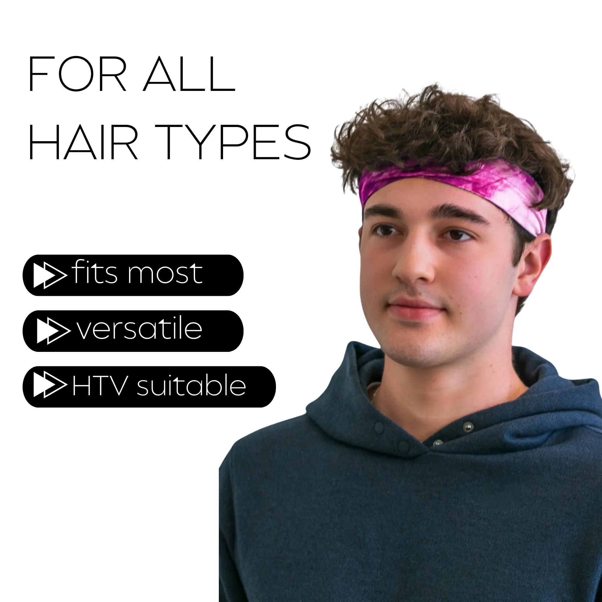 Tie-Dye Pink Cotton Headbands - 12 Pack