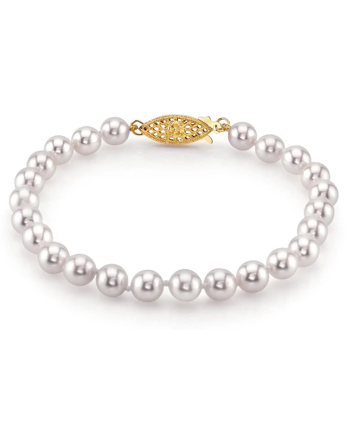 White Japanese Akoya Pearl Bracelet, 6.0-6.5mm