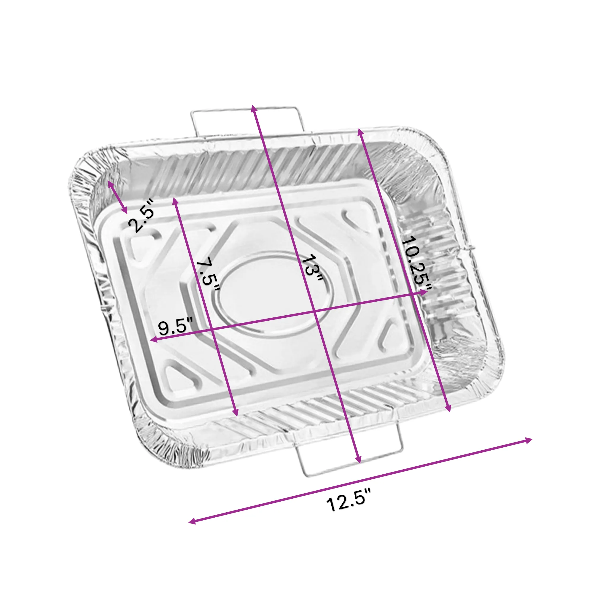 *WHOLESALE* Disposable Aluminum 9X13 inches Half Size Pans with  Handle Rack